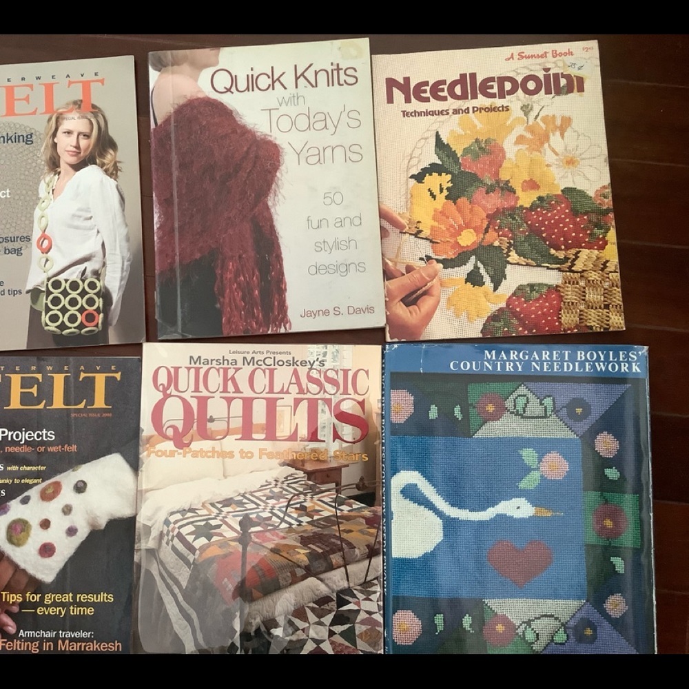knitting, needles point, felting books